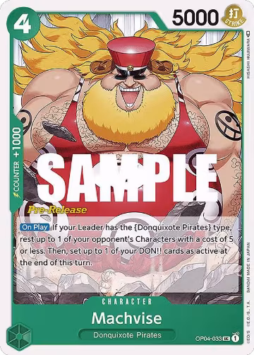 Machvise (OP04-033), Kingdoms of Intrigue Pre-Release Cards — One Piece card price