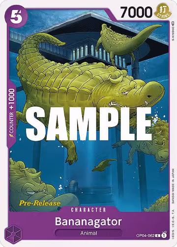 Bananagator (OP04-062), Kingdoms of Intrigue Pre-Release Cards — One Piece card price