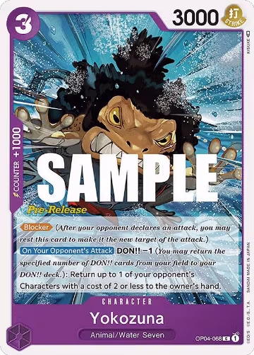 Yokozuna (OP04-068), Kingdoms of Intrigue Pre-Release Cards — One Piece card price