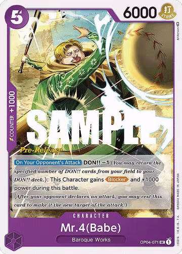 Mr.4 (Babe) (OP04-071), Kingdoms of Intrigue Pre-Release Cards — One Piece card price