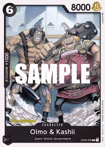Oimo & Kashii (OP04-078), Kingdoms of Intrigue Pre-Release Cards — One Piece card price