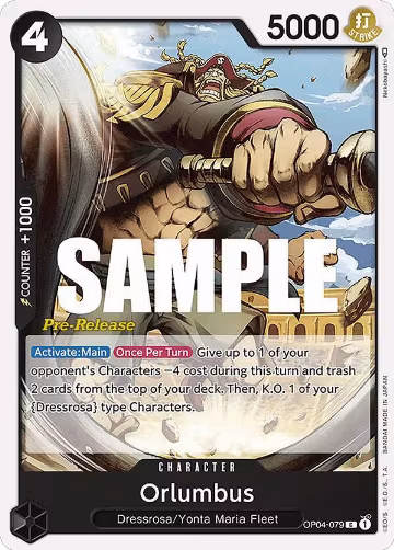 Orlumbus (OP04-079), Kingdoms of Intrigue Pre-Release Cards — One Piece card price