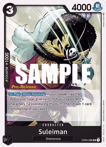 Suleiman (OP04-085), Kingdoms of Intrigue Pre-Release Cards — One Piece card price