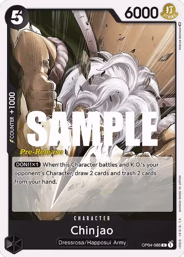Chinjao (OP04-086), Kingdoms of Intrigue Pre-Release Cards — One Piece card price
