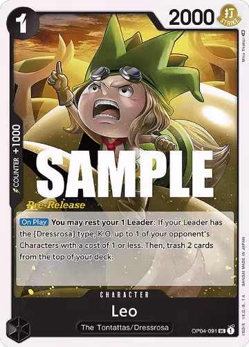 Leo (OP04-091), Kingdoms of Intrigue Pre-Release Cards — One Piece card price