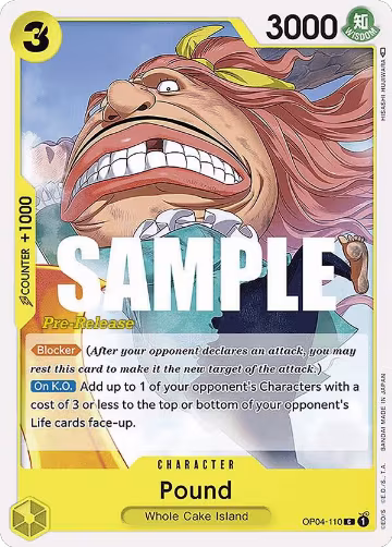 Pound (OP04-110), Kingdoms of Intrigue Pre-Release Cards — One Piece card price