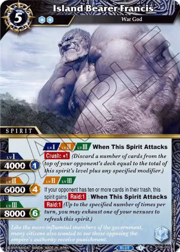 Island Bearer Francis (ST06-002), Starter Deck 06: Bodies of Steel — Battle Spirits card price