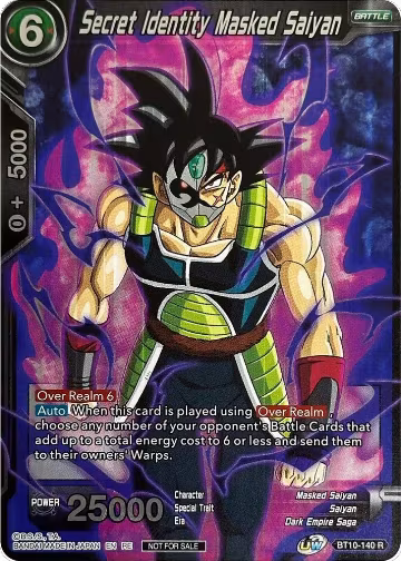 Secret Identity Masked Saiyan (Championship Selection Pack 2023 Vol.3) (BT10-140), Tournament Promotion Cards — DB Super card price