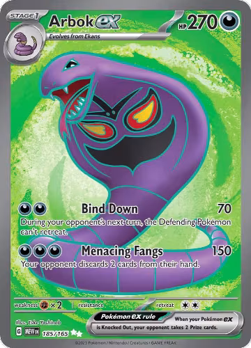 Arbok ex - 185/165 (185/165), Scarlet & Violet 151 — Pokémon card price