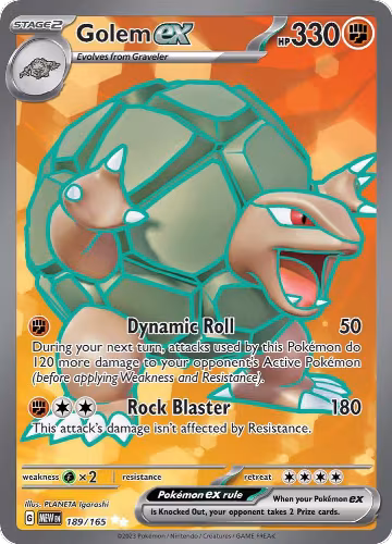 Golem ex - 189/165 (189/165), Scarlet & Violet 151 — Pokémon card price