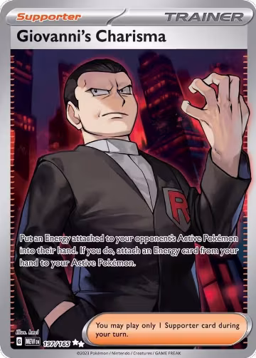 Giovanni's Charisma - 197/165 (197/165), Scarlet & Violet 151 — Pokémon card price