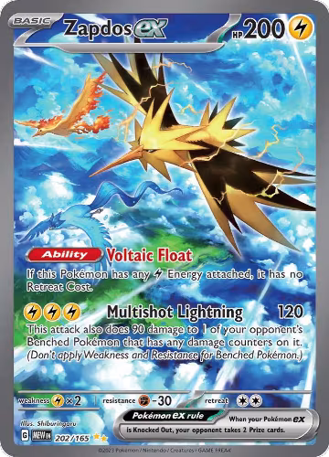 Zapdos ex - 202/165 (202/165), Scarlet & Violet 151 — Pokémon card price