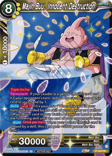 Majin Buu, Innocent Destruction (Championship Selection Pack 2023 Vol.3) (Gold-Stamped Shatterfoil) (P-544), Tournament Promotion Cards — DB Super card price