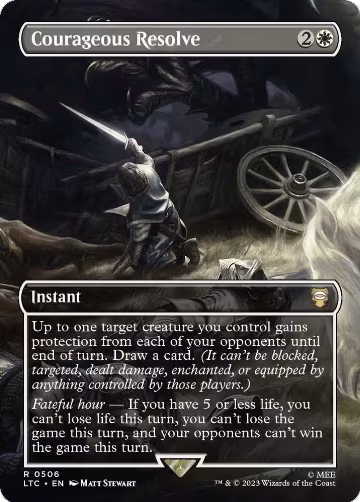 Courageous Resolve (Borderless) (506), Commander: The Lord of the Rings: Tales of Middle-earth — Magic card price