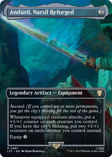 Anduril, Narsil Reforged (Borderless) (491), Commander: The Lord of the Rings: Tales of Middle-earth — Magic card price