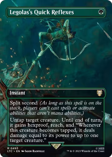 Legolas's Quick Reflexes (Borderless) (493), Commander: The Lord of the Rings: Tales of Middle-earth — Magic card price