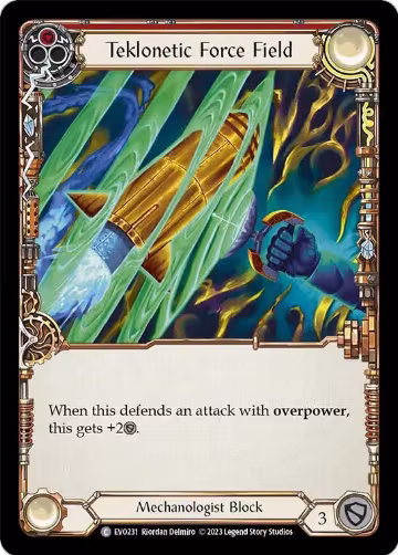 Teklonetic Force Field (Red) (EVO231), Bright Lights — Flesh & Blood card price
