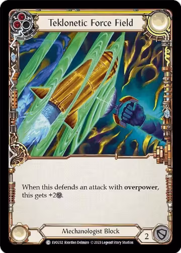Teklonetic Force Field (Yellow) (EVO232), Bright Lights — Flesh & Blood card price