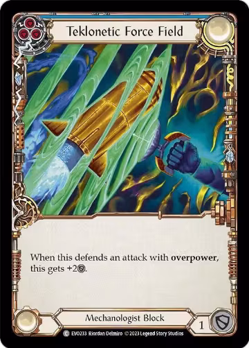 Teklonetic Force Field (Blue) (EVO233), Bright Lights — Flesh & Blood card price