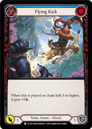 Flying Kick (Blue) (TCC099), Round the Table: TCCxLSS — Flesh & Blood card price