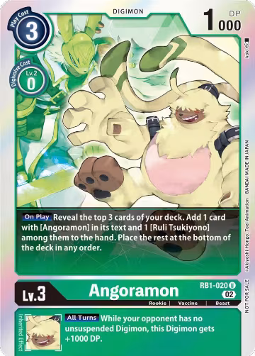 Angoramon (Resurgence Booster Box Promotion Pack) (RB1-020 U), Resurgence Booster — Digimon card price