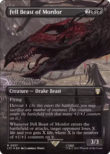 Fell Beast of Mordor (Borderless) (Surge Foil) (557), Commander: The Lord of the Rings: Tales of Middle-earth — Magic card price