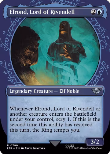 Elrond, Lord of Rivendell (Showcase) (Surge Foil) (799), Universes Beyond: The Lord of the Rings: Tales of Middle-earth — Magic card price