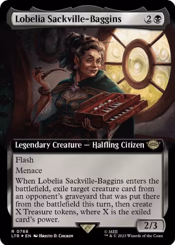 Lobelia Sackville-Baggins (Extended Art) (Surge Foil) (768), Universes Beyond: The Lord of the Rings: Tales of Middle-earth — Magic card price