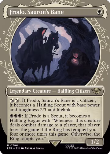 Frodo, Sauron's Bane (Showcase) (Surge Foil) (796), Universes Beyond: The Lord of the Rings: Tales of Middle-earth — Magic card price