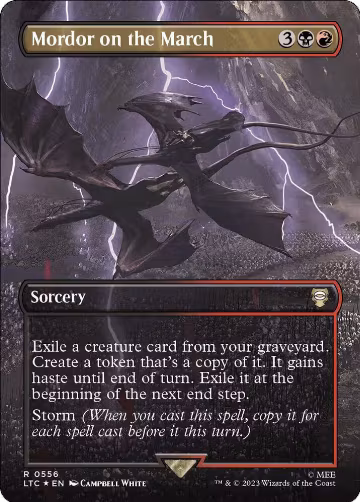 Mordor on the March (Borderless) (Surge Foil) (556), Commander: The Lord of the Rings: Tales of Middle-earth — Magic card price