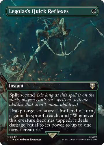 Legolas's Quick Reflexes (Borderless) (Surge Foil) (537), Commander: The Lord of the Rings: Tales of Middle-earth — Magic card price