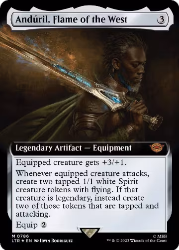 Anduril, Flame of the West (Extended Art) (Surge Foil) (786), Universes Beyond: The Lord of the Rings: Tales of Middle-earth — Magic card price