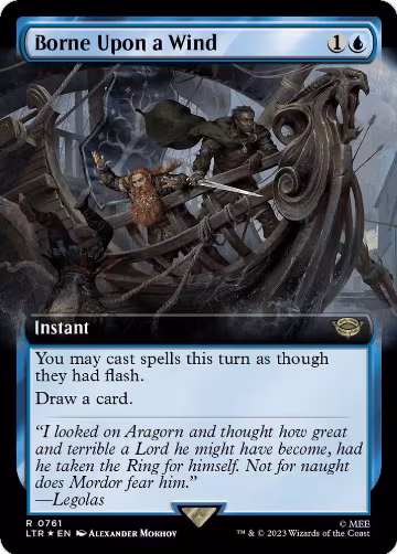 Borne Upon a Wind (Extended Art) (Surge Foil) (761), Universes Beyond: The Lord of the Rings: Tales of Middle-earth — Magic card price