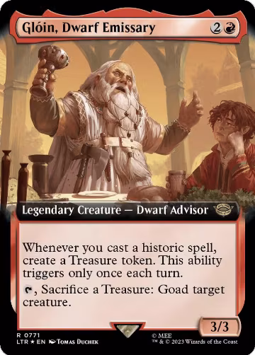 Gloin, Dwarf Emissary (Extended Art) (Surge Foil) (771), Universes Beyond: The Lord of the Rings: Tales of Middle-earth — Magic card price