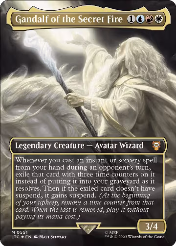 Gandalf of the Secret Fire (Borderless) (Surge Foil) (551), Commander: The Lord of the Rings: Tales of Middle-earth — Magic card price