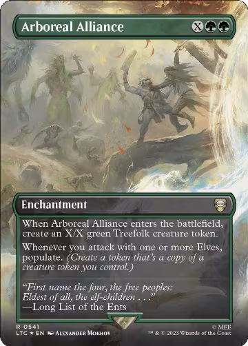 Arboreal Alliance (Borderless) (Surge Foil) (541), Commander: The Lord of the Rings: Tales of Middle-earth — Magic card price