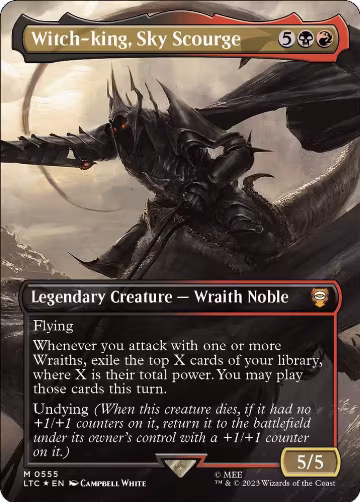 Witch-king, Sky Scourge (Borderless) (Surge Foil) (555), Commander: The Lord of the Rings: Tales of Middle-earth — Magic card price