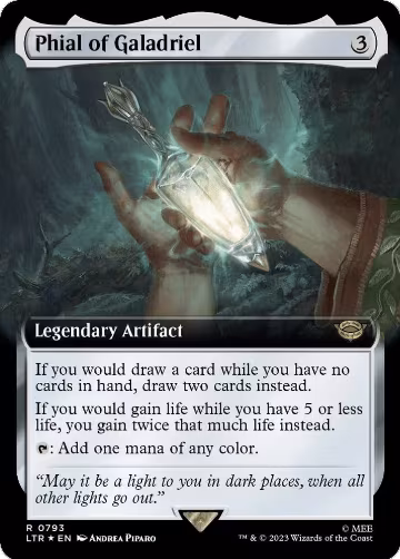 Phial of Galadriel (Extended Art) (Surge Foil) (793), Universes Beyond: The Lord of the Rings: Tales of Middle-earth — Magic card price