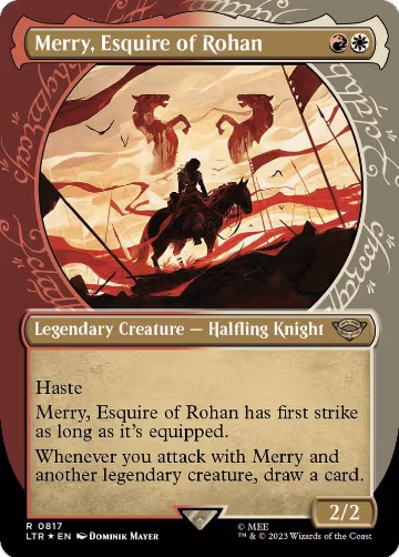Merry, Esquire of Rohan (Showcase) (Surge Foil) (817), Universes Beyond: The Lord of the Rings: Tales of Middle-earth — Magic card price