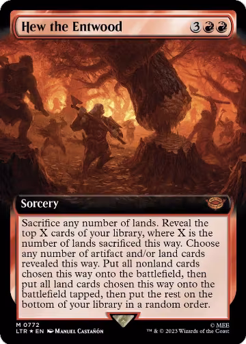 Hew the Entwood (Extended Art) (Surge Foil) (772), Universes Beyond: The Lord of the Rings: Tales of Middle-earth — Magic card price