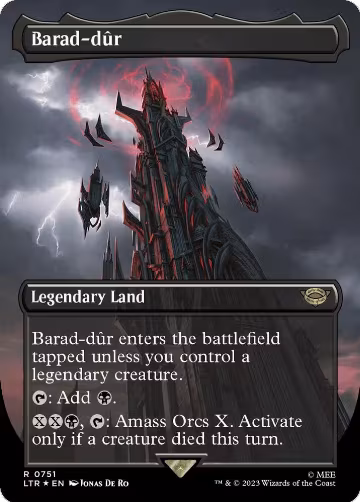 Barad-dur (0751) (Borderless) (Surge Foil) (751), Universes Beyond: The Lord of the Rings: Tales of Middle-earth — Magic card price