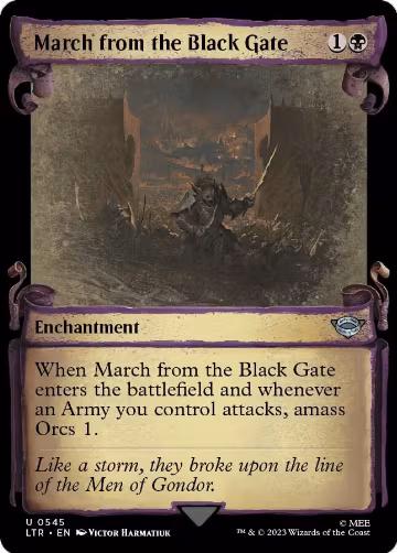 March from the Black Gate (Showcase Scrolls) (545), Universes Beyond: The Lord of the Rings: Tales of Middle-earth — Magic card price
