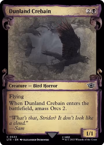 Dunland Crebain (Showcase Scrolls) (533), Universes Beyond: The Lord of the Rings: Tales of Middle-earth — Magic card price