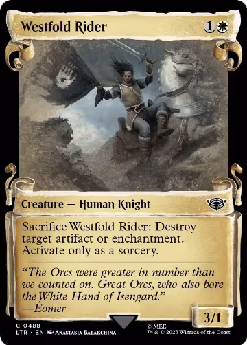 Westfold Rider (Showcase Scrolls) (488), Universes Beyond: The Lord of the Rings: Tales of Middle-earth — Magic card price