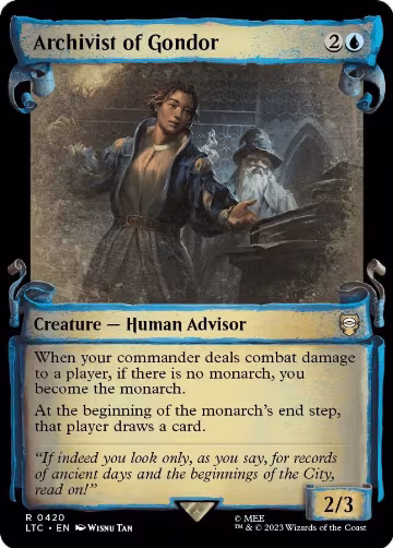 Archivist of Gondor (Showcase Scrolls) (420), Commander: The Lord of the Rings: Tales of Middle-earth — Magic card price