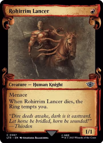 Rohirrim Lancer (Showcase Scrolls) (597), Universes Beyond: The Lord of the Rings: Tales of Middle-earth — Magic card price