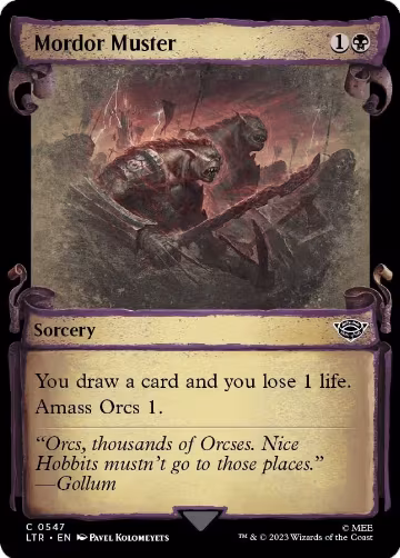 Mordor Muster (Showcase Scrolls) (547), Universes Beyond: The Lord of the Rings: Tales of Middle-earth — Magic card price