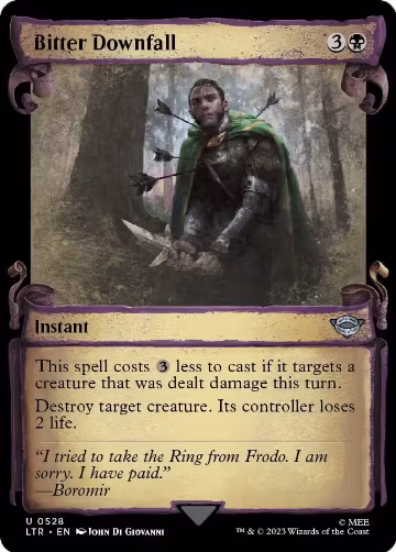 Bitter Downfall (Showcase Scrolls) (528), Universes Beyond: The Lord of the Rings: Tales of Middle-earth — Magic card price
