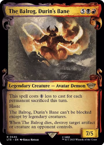 The Balrog, Durin's Bane (Showcase Scrolls) (646), Universes Beyond: The Lord of the Rings: Tales of Middle-earth — Magic card price