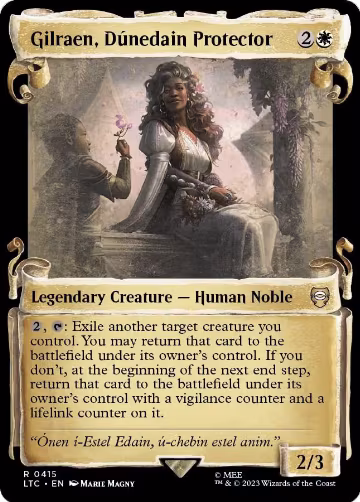 Gilraen, Dunedain Protector (Showcase Scrolls) (415), Commander: The Lord of the Rings: Tales of Middle-earth — Magic card price